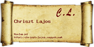 Chriszt Lajos névjegykártya